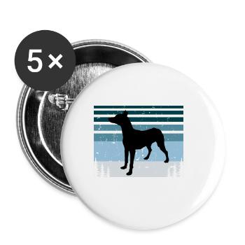 Andalou Chien Chien Amoureux Silhouette Rétro Coucher de Soleil - Lot de 5 grands badges (56 mm) - blanc - Devant