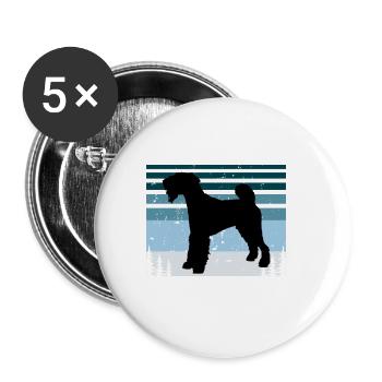 Airedale Terrier Dog Lover Silhouette Retro Sunset - Buttons large 2.2''/56 mm (5-pack) - white - Front