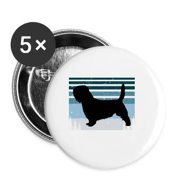 Basset Griffon Vend Grand Dog Silhouette Retro - Lot de 5 grands badges (56 mm) - blanc - Devant