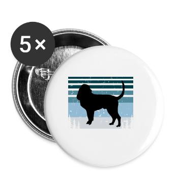 Artois Chien Chien Amoureux Silhouette Vintage Coucher de Soleil - Lot de 5 grands badges (56 mm) - blanc - Devant