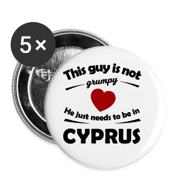 Holidays in Cyprus - Buttons large 2.2''/56 mm (5-pack) - white - Front
