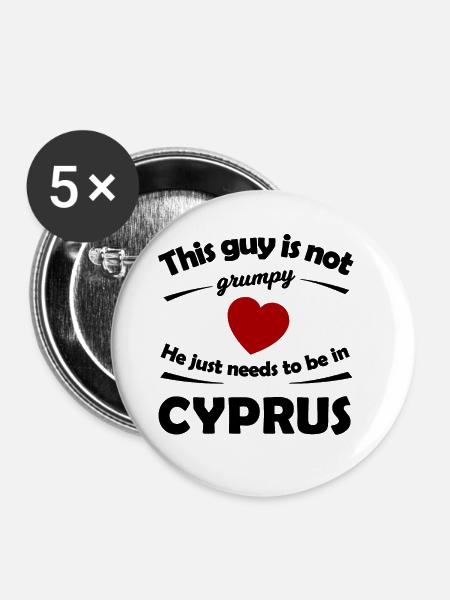 Urlaub in Zypern - Buttons groß 56 mm (5er Pack) - Weiß