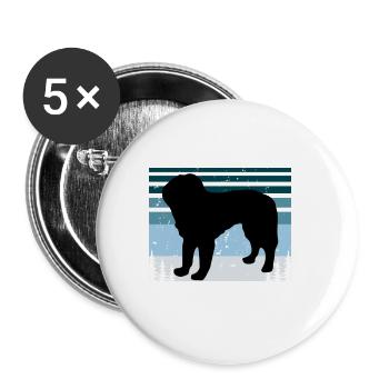 Bosnian Coarse Haired Hound Dog Silhouette Retro - Buttons large 2.2''/56 mm (5-pack) - white - Front