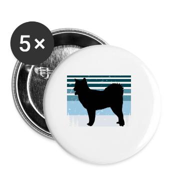 Canadian Eskimo Dog Love Silhouette Vintage Sunset - Lot de 5 grands badges (56 mm) - blanc - Devant