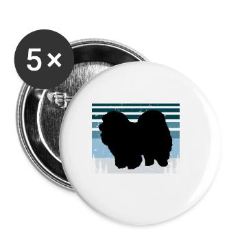 Chow Chow Dog Lover Silhouette Vintage Sunset - Buttons large 2.2''/56 mm (5-pack) - white - Front
