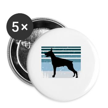 Doberman Dog Lover Silhouette Vintage Sunset - Lot de 5 grands badges (56 mm) - blanc - Devant