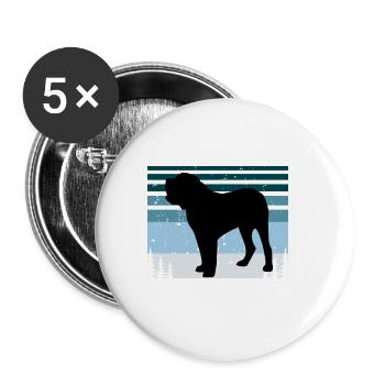 Fila Brasileiro Dog Love Silhouette Vintage Sunset - Lot de 5 grands badges (56 mm) - blanc - Devant