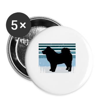 Eurasier Dog Lover Silhouette Vintage Sunset - Buttons large 2.2''/56 mm (5-pack) - white - Front