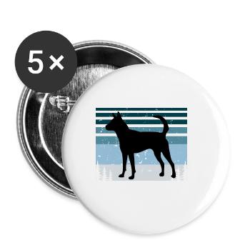 Formosan Mountain Dog Love Silhouette Retro Sunset - Lot de 5 grands badges (56 mm) - blanc - Devant