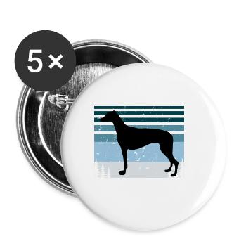 Grey Hound Dog Lover Silhouette Vintage Sunset - Lot de 5 grands badges (56 mm) - blanc - Devant