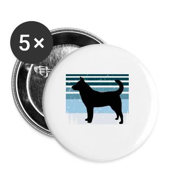 Jindo Dog Silhouette Vintage Sunset for Dog Lovers - Buttons large 2.2''/56 mm (5-pack) - white - Front