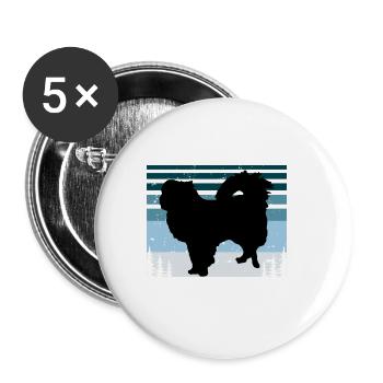 Japanese Chin Dog Lover Silhouette Vintage Sunset - Lot de 5 grands badges (56 mm) - blanc - Devant