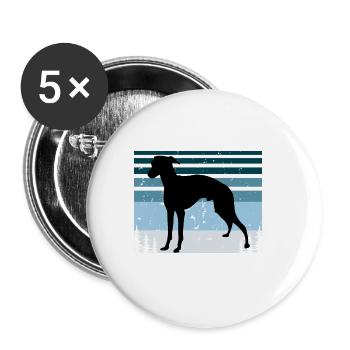 Italian Greyhound Dog Love Silhouette Retro Sunset - Buttons large 2.2''/56 mm (5-pack) - white - Front