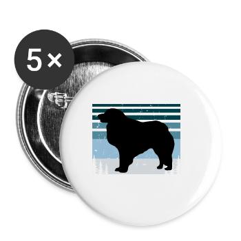 Kuvasz Hundeliebhaber Silhouette Vintage Sonnenuntergang - Buttons groß 56 mm (5er Pack) - Weiß - Vorne