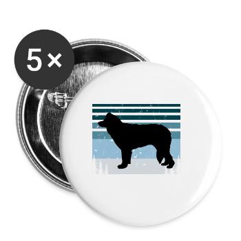 Welsh Sheepdog Dog Lover Silhouette Vintage Sunset - Lot de 5 grands badges (56 mm) - blanc - Devant