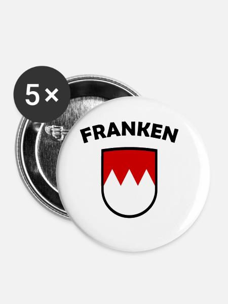 Die Franken aus Süddeutschland - Buttons groß 56 mm (5er Pack) - Weiß