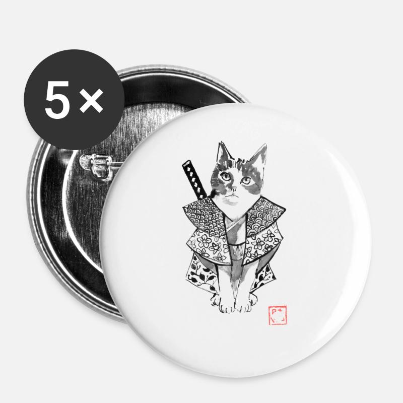 chatmourai - Buttons large 2.2''/56 mm (5-pack) - white