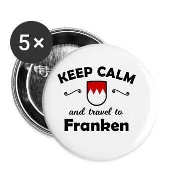 Reise ins Frankenland - Buttons groß 56 mm (5er Pack) - Weiß - Vorne
