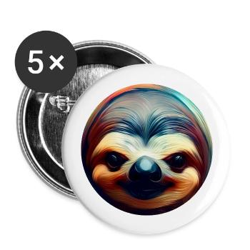 Colorful Abstract Sloth, Creative Animal Design - Buttons large 2.2''/56 mm (5-pack) - white - Front