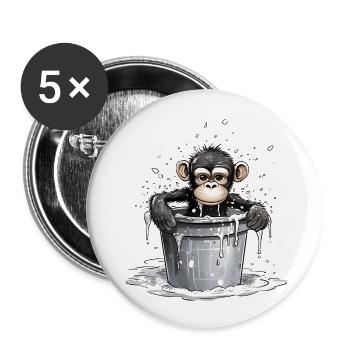 Le singe cherche le refroidissement - Lot de 5 grands badges (56 mm) - blanc - Devant
