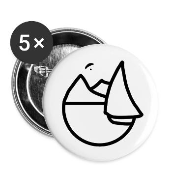 sailing and flying - Buttons large 2.2''/56 mm (5-pack) - white - Front