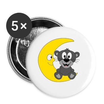 PANTHER - MOND - Buttons groß 56 mm (5er Pack) - Weiß - Vorne