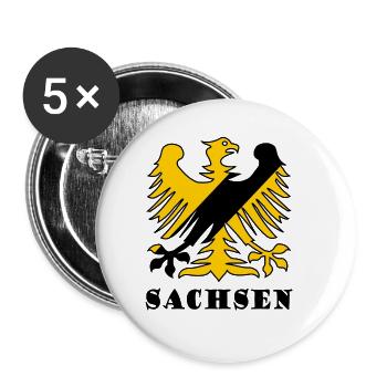Die Sachsen im Osten - Buttons groß 56 mm (5er Pack) - Weiß - Vorne