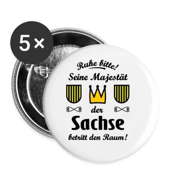 Seine Majestät der Sachse - Buttons groß 56 mm (5er Pack) - Weiß - Vorne