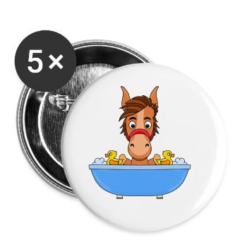 PFERD - PONY - BADEWANNE - Buttons groß 56 mm (5er Pack) - Weiß - Vorne