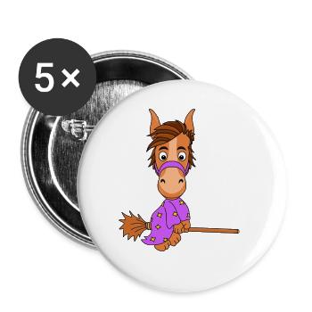 PFERD - HEXE - PONY - Buttons groß 56 mm (5er Pack) - Weiß - Vorne