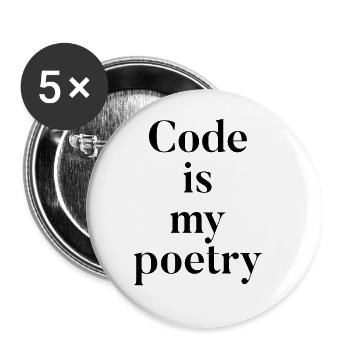 Code is my poetry - Buttons groß 56 mm (5er Pack) - Weiß - Vorne