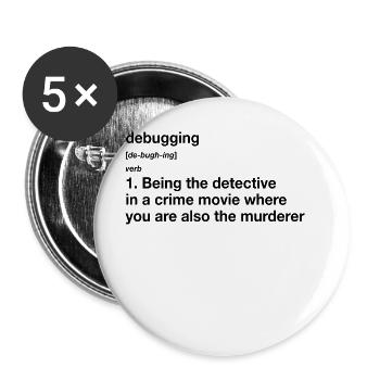Debugging Definition - Buttons groß 56 mm (5er Pack) - Weiß - Vorne