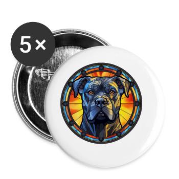 Cane Corso Dog Breed Watercolor Glass - Buttons large 2.2''/56 mm (5-pack) - white - Front