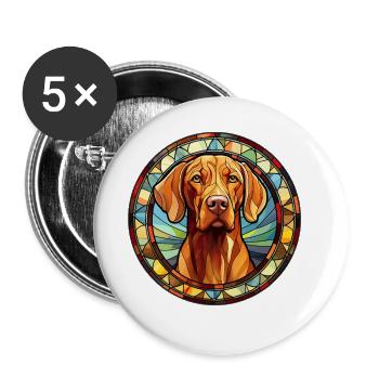 Vizsla Hunderasse Aquarellglas - Buttons groß 56 mm (5er Pack) - Weiß - Vorne