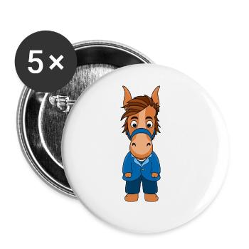 BRÄUTIGAM - PFERD - Buttons groß 56 mm (5er Pack) - Weiß - Vorne