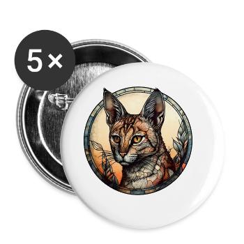 Savannah Katzenrasse Aquarellglas - Buttons groß 56 mm (5er Pack) - Weiß - Vorne