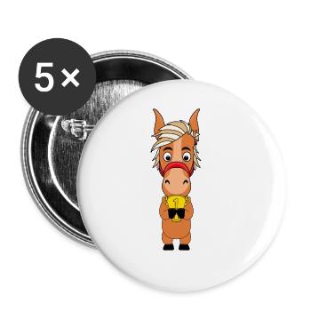 PFERD - PONY - POKAL - Buttons groß 56 mm (5er Pack) - Weiß - Vorne