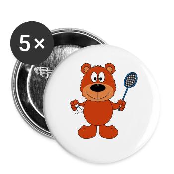 TEDDYBÄR - BÄR - TEDDY - Buttons groß 56 mm (5er Pack) - Weiß - Vorne