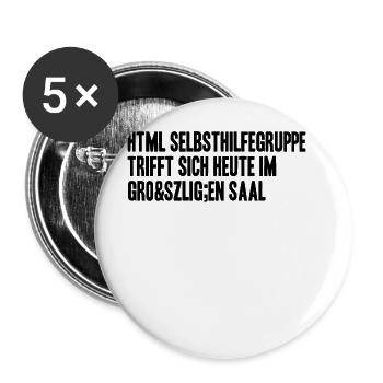 html selbsthilfegruppe heute im großen Saal - Buttons groß 56 mm (5er Pack) - Weiß - Vorne