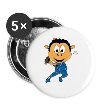 SCHAF - BASEBALL - Buttons groß 56 mm (5er Pack) - Weiß - Vorne
