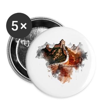 Great Wall of China AZNXt45K 8x - Buttons groß 56 mm (5er Pack) - Weiß - Vorne