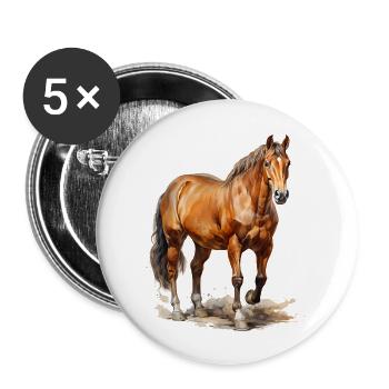 Horses play a special role - Buttons large 2.2''/56 mm (5-pack) - white - Front