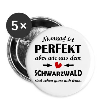 Im schönen Schwarzwald zuhause - Buttons groß 56 mm (5er Pack) - Weiß - Vorne