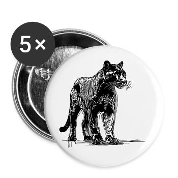 Elegant jungle animal big cat big cat big cat - Buttons large 2.2''/56 mm (5-pack) - white - Front