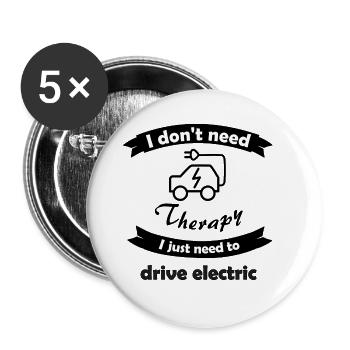 Driving electric cars - Buttons large 2.2''/56 mm (5-pack) - white - Front