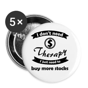 Stocks and Investments Investor - Buttons large 2.2''/56 mm (5-pack) - white - Front