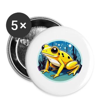 Pfeilgiftfrosch Frosch Zeichnung - Buttons groß 56 mm (5er Pack) - Weiß - Vorne