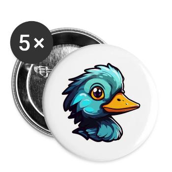 Illustration de canard - Lot de 5 grands badges (56 mm) - blanc - Devant