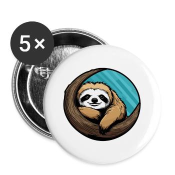 Sleeping Sloth Illustration - Buttons large 2.2''/56 mm (5-pack) - white - Front