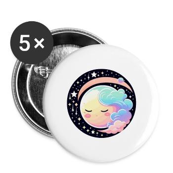 Moon Landscape Illustration - Buttons large 2.2''/56 mm (5-pack) - white - Front
